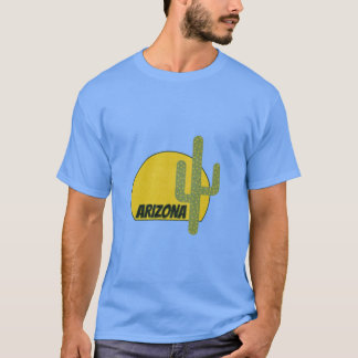 T-SHIRT ARIZONA GREEN CACTUS VINTAGE MINIMALIST DESIGN ASU
