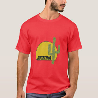 T-SHIRT ARIZONA GREEN CACTUS VINTAGE MINIMALIST DESIGN ASU