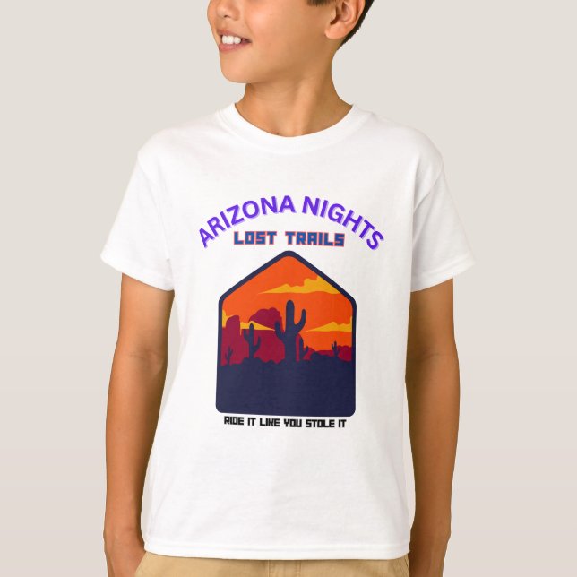 T-shirt ARIZONA NUITS PERDU TRAILS Typographie Design (Devant)