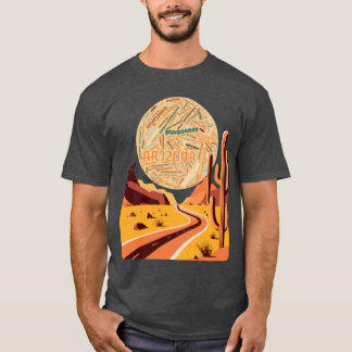 T-shirt Arizona Paysage Word Art Surdimensionné