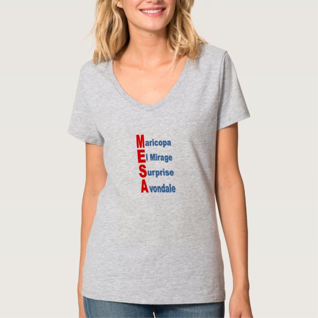 T-shirt ARIZONA pour femmes à col V (Devant)
