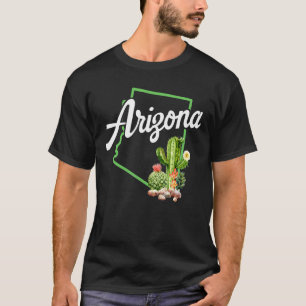 T-shirt Arizona Pride State Map Cactus Vintage Arizona