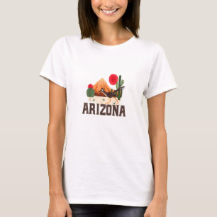 T-shirt Arizona Roadrunner Retro Boho Desert Cactus
