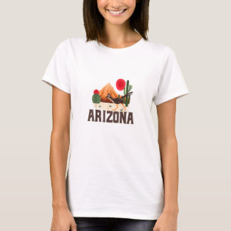 T-shirt Arizona Roadrunner Retro Boho Desert Cactus