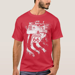 T-shirt Arizona Route 66 Big Rig Truck et drapeau américai