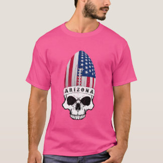 T-shirt Arizona Skull 4th of July Patriotic ShortSleeve Un