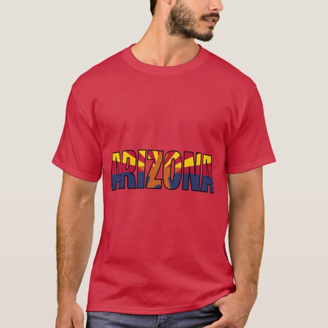 T-shirt Arizona State Drapeau Nom Design Afficher Votre Pa (Devant)