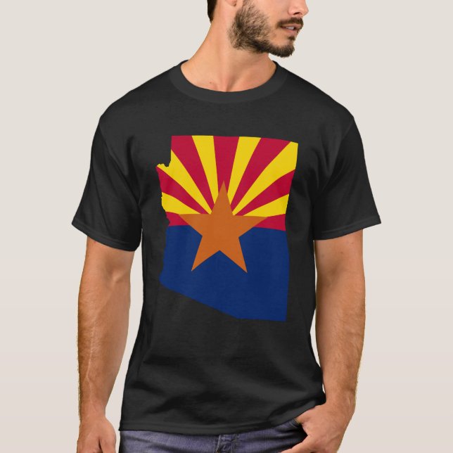 T-shirt Arizona State Flag Retro Sunset Desert Vibes (Devant)