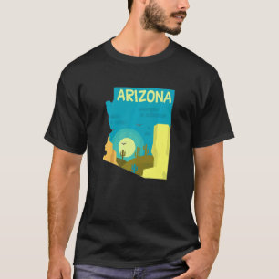 T-shirt Arizona State Map Moderne Abstrait Arizona Desert