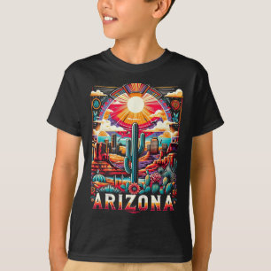 T-shirt Arizona State Shirt Az Retro Desert Cactus Famille