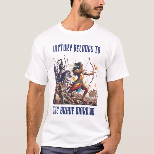 T-shirt Arjuna Les Hommes Guerriers Blanc (Devant)