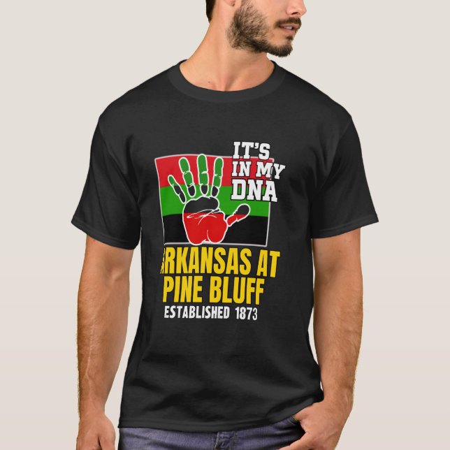 T-shirt Arkansas à Pine Bluff, APB, Rouge, Noir et Vert  (Devant)