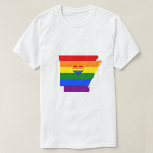 T-shirt Arkansas Gay pride Arc-en-ciel Drapeau Coeur GLBTQ