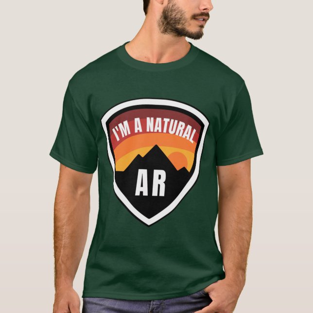 T-shirt Arkansas Je suis un insigne naturel (Devant)