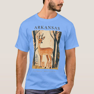 T-shirt ARKANSAS Mammifère d'État Cerf blanc