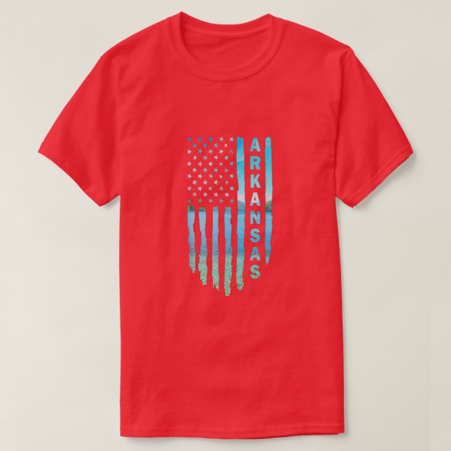 T-shirt Arkansas Pêche drapeau américain  (Design devant)