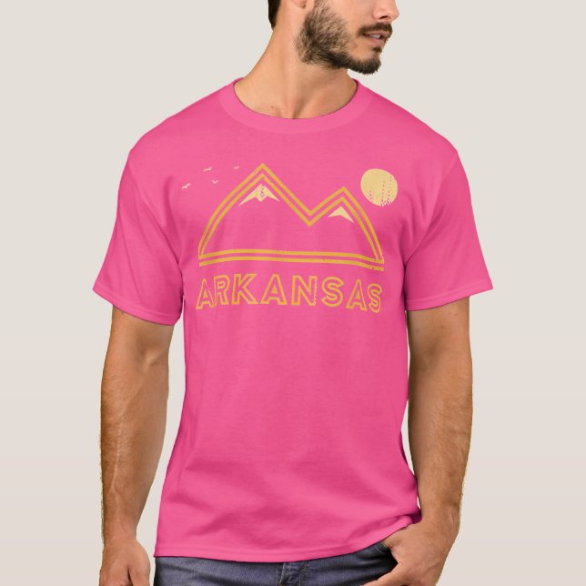 T-shirt Arkansas Souvenir Randonnées Montagnes Coucher de  (Devant)
