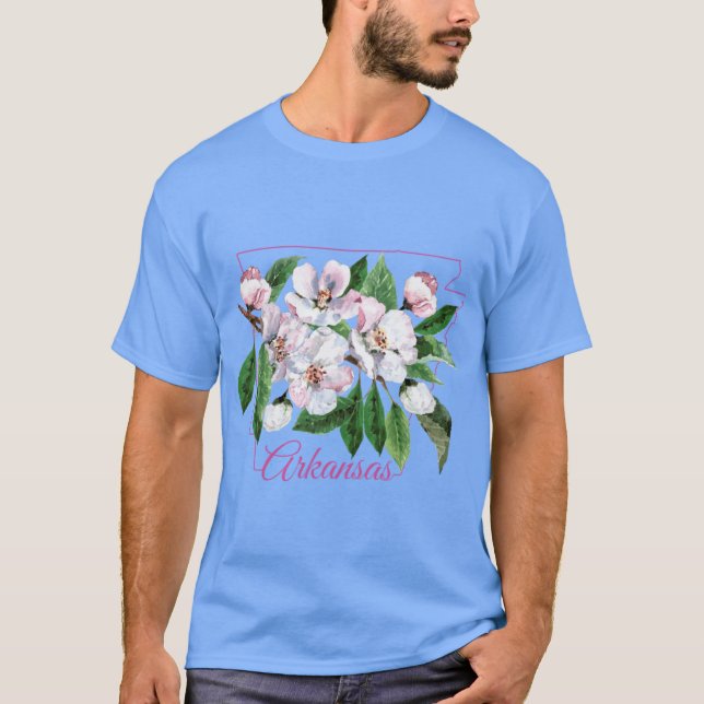 T-shirt Arkansas State Apple Blossom Flower Watercolor Sti (Devant)