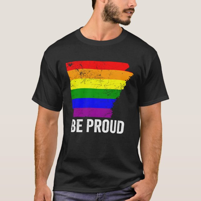 T-shirt Arkansas State Gay Pride Flag LGBT Lesbian Bisexua (Devant)