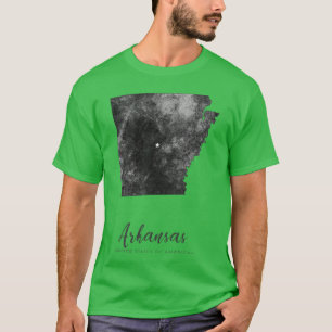 T-shirt Arkansas State Map Art Grunge Silhouette