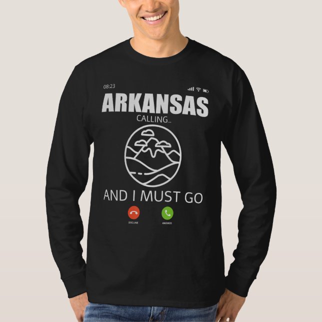 T-shirt Arkansas State Travel Camp Adventure Hiking And Ba (Devant)