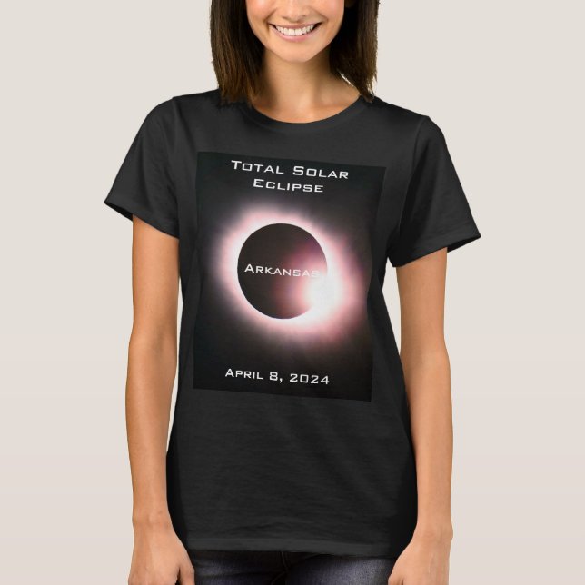 T-shirt Arkansas Total éclipse solaire 8 avril 2024 (Devant)