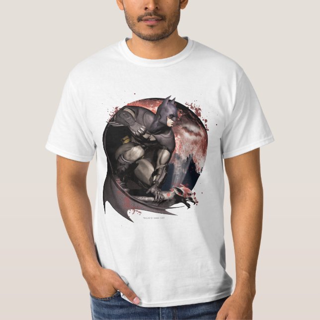 T-shirt Arkham City Batman Moon (Devant)
