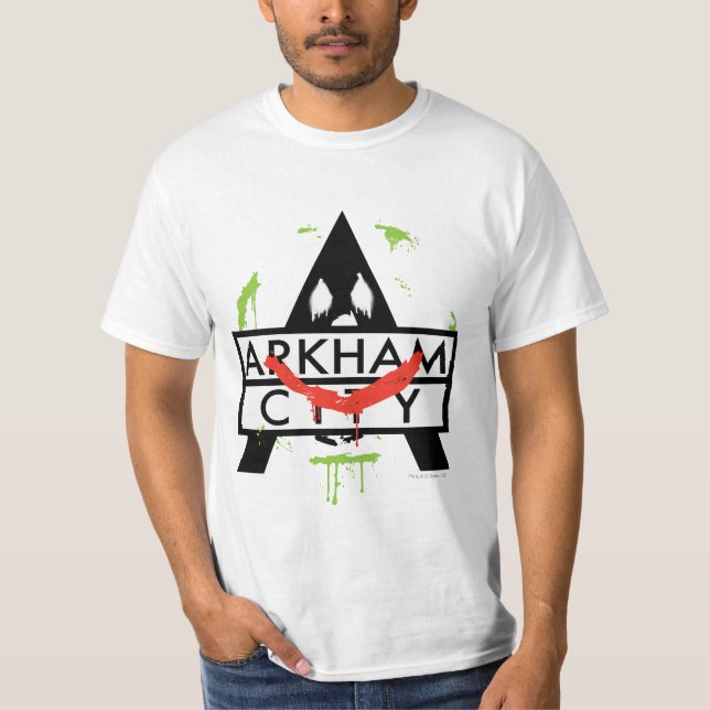 T-shirt Arkham City Icon avec Joker marque 2 (Devant)