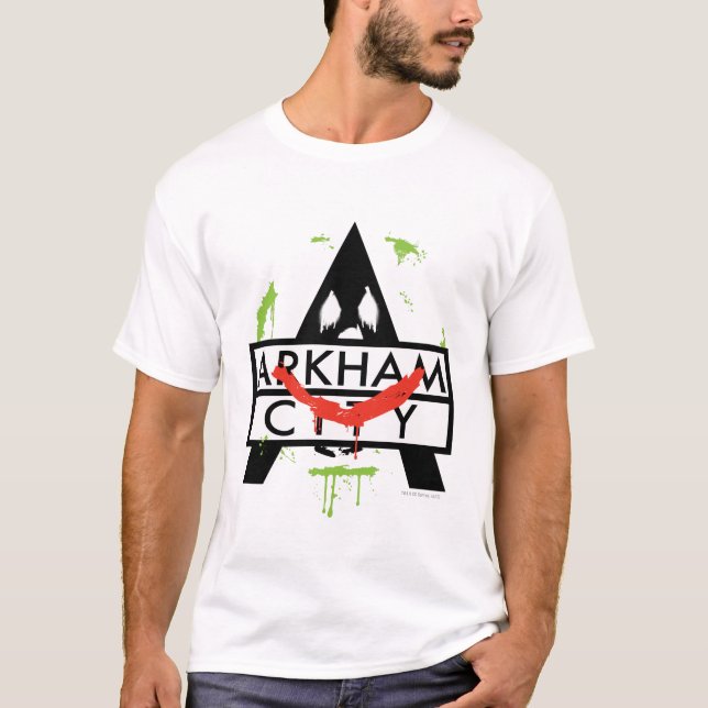 T-shirt Arkham City Icon avec Joker marque 2 (Devant)