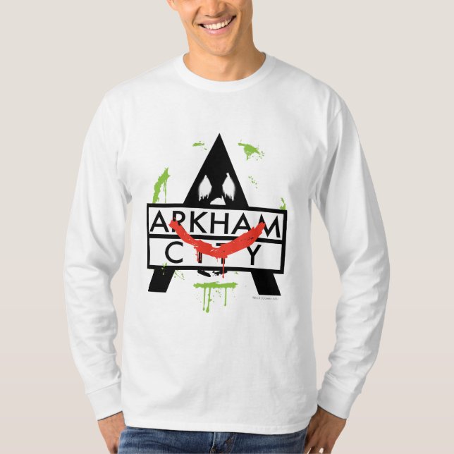 T-shirt Arkham City Icon avec Joker marque 2 (Devant)