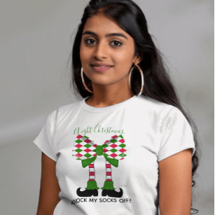 T-shirt Arlequin Holiday Elf Bow Connaît Noël