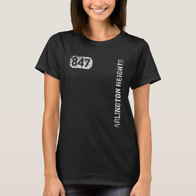 T-shirt Arlington Heights Illinois 847 Code régional Vinta (Devant)