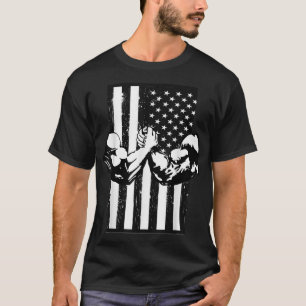 T-shirt Arm Wrestling USA Drapeau Armwrestling Sports Powe