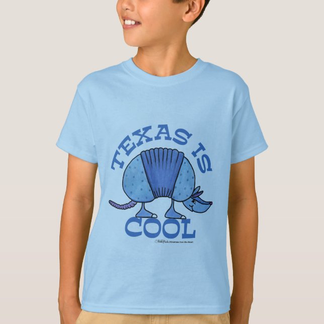 T-shirt Armadillo Blue-Texas est Cool (Devant)