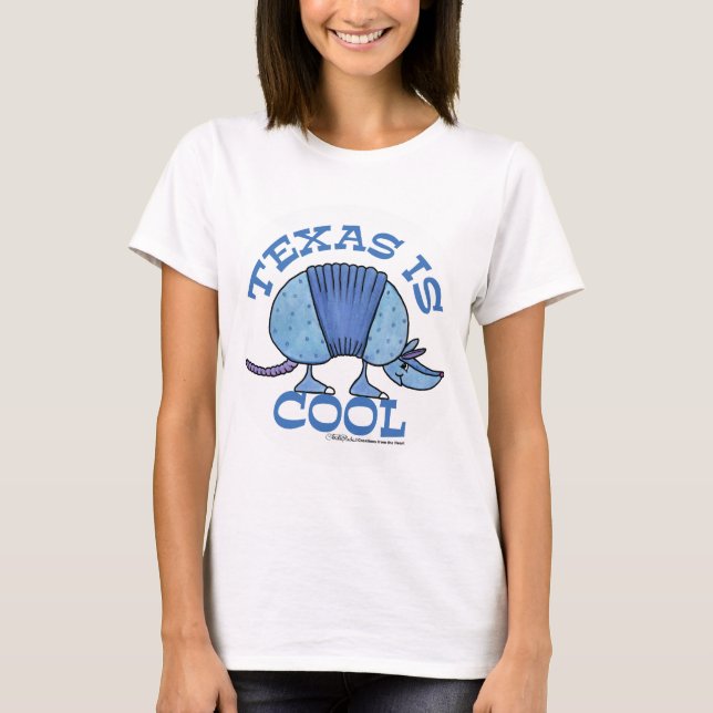 T-shirt Armadillo Blue-Texas est Cool (Devant)