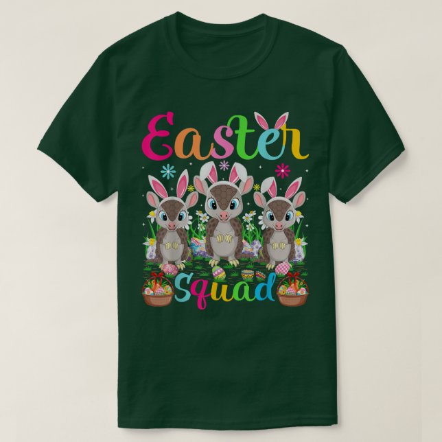 T-shirt Armadillo Bunny Ear Squad de Pâques Armadillo Happ (Design devant)