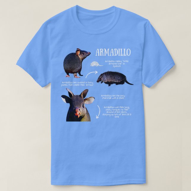 T-shirt Armadillo Faits amusants (Design devant)