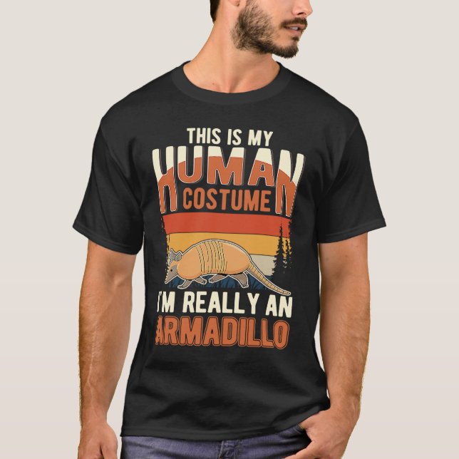 T-shirt Armadillo Human Costume Halloween Armadillo (Devant)