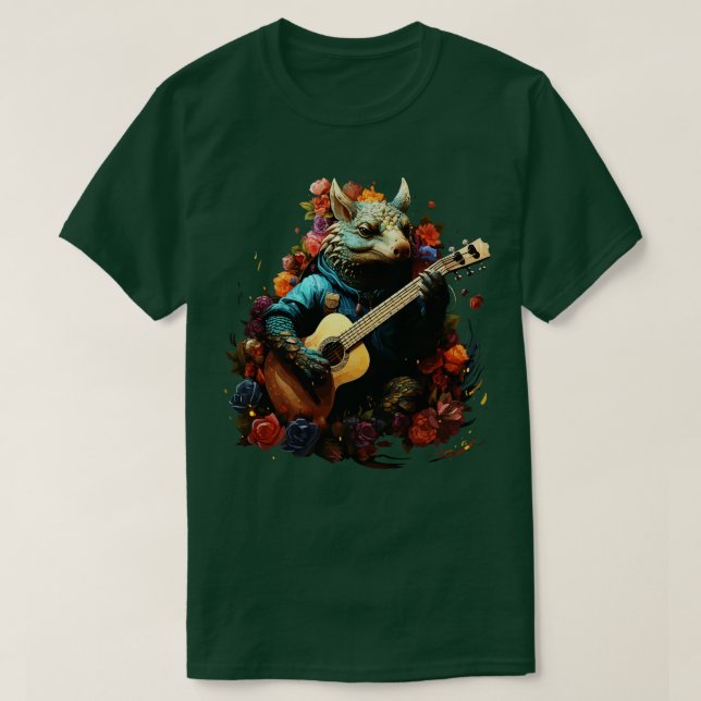T-shirt Armadillo Jouer de la guitare (Design devant)
