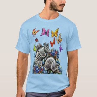 T-shirt Armadillos Bluebonnets Papillons Fleur sauvage T-S