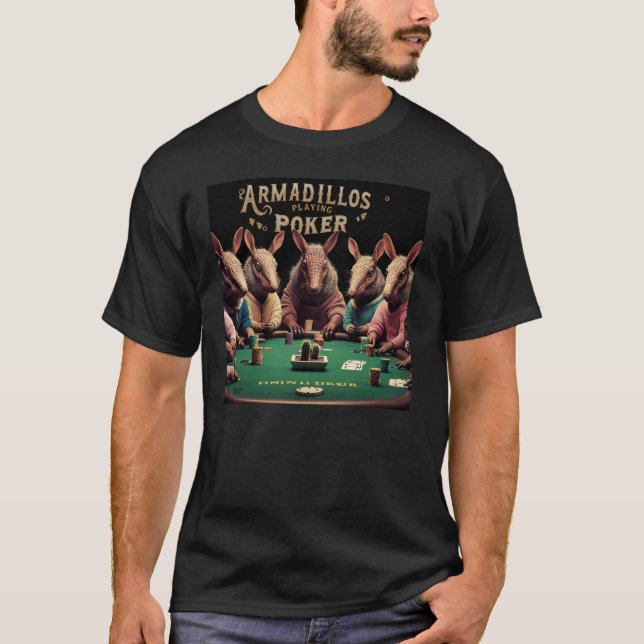 T-shirt Armadillos Jouer Au Poker (Devant)