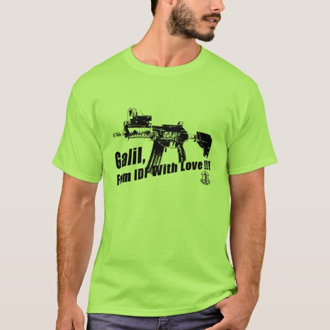 T-shirt Arme à feu automatique de film encreur Galil (Devant)