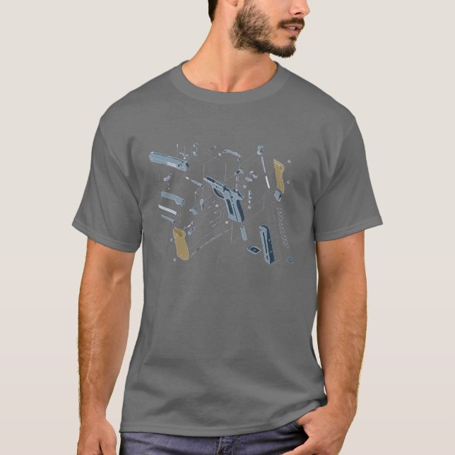 T-shirt arme à feu schématique (Devant)