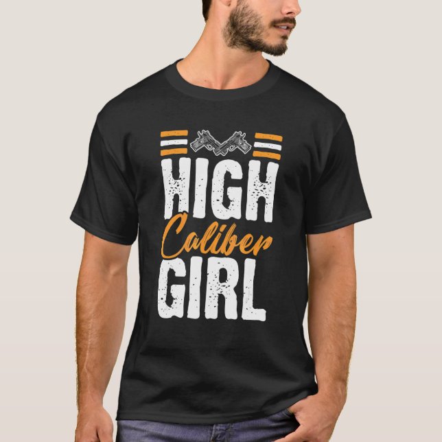 T-shirt Arme de canon féminin de calibre élevé 2ème amende (Devant)