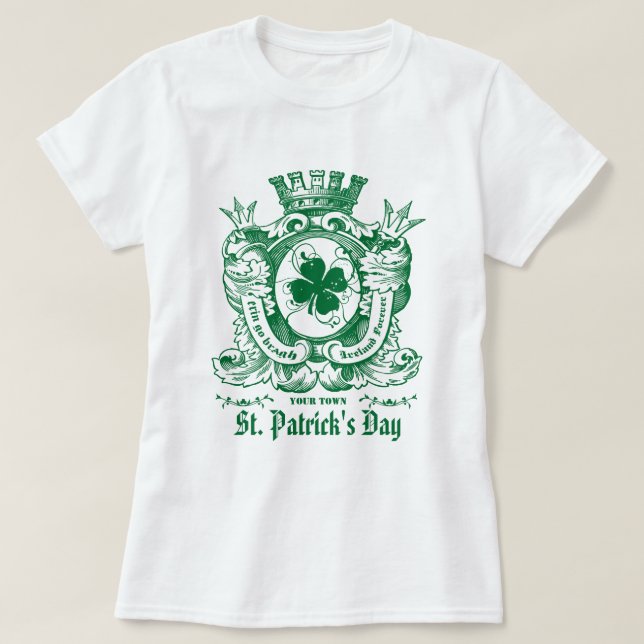 T-shirt Arme shamrock Crest St. Patrick's Day (Design devant)
