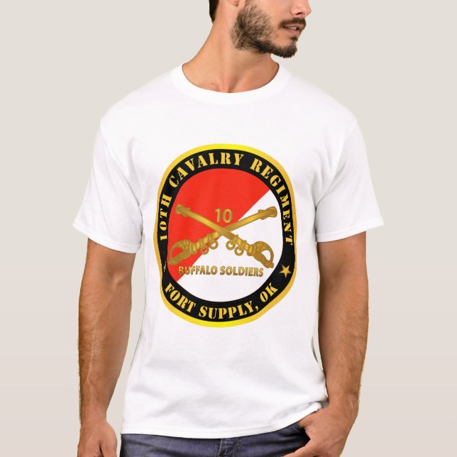 T-shirt Armée - 10e régiment de cavalerie - Fort Supply, O (Devant)
