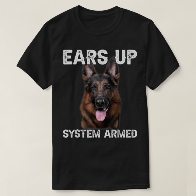 T-shirt Armée de German Shepherd Dog Ears (Design devant)
