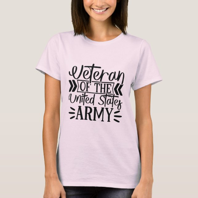 T-shirt Armée de la femme vétéran Fière militaire (Devant)