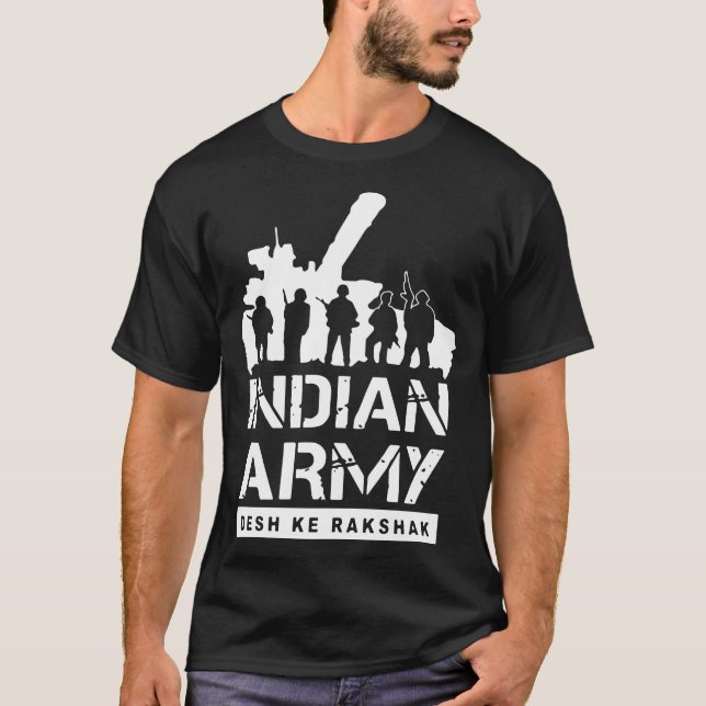 T-shirt armée indienne de rakshak du KE de bureau d'armée (Devant)