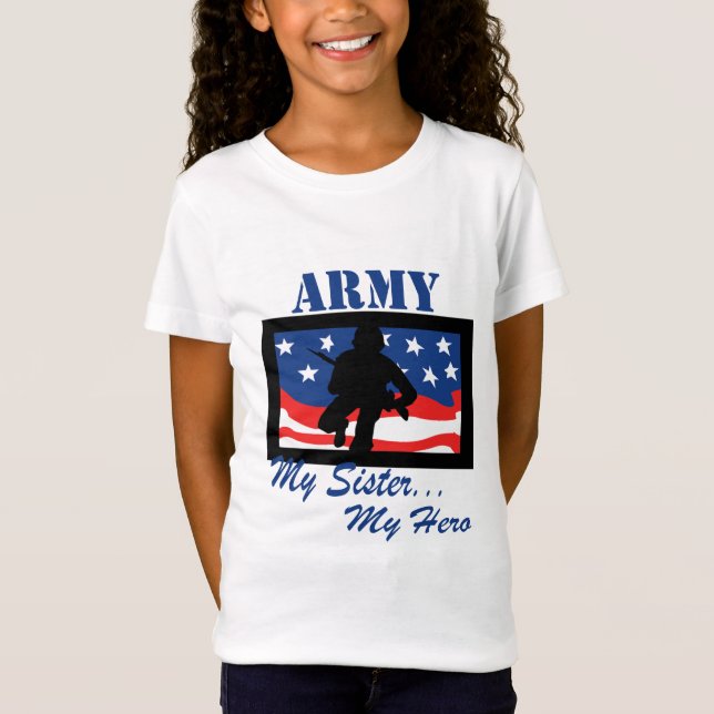 T-Shirt Armée ma soeur mon héros (Devant)